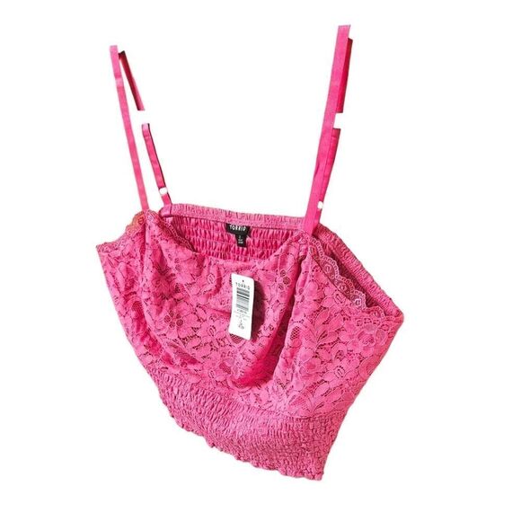 NWT TORRID Plus Size Crop Lace Smocked Tank Top - Picture 4 of 15